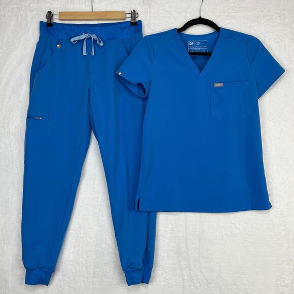 Figs Other - Figs Scrub Set Zamora Jogger Pants XSP Catarina Scrub Top XXS Capri Blue